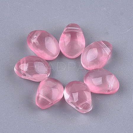 Transparent Spray Painted Glass Charms GLAA-S183-05E-1
