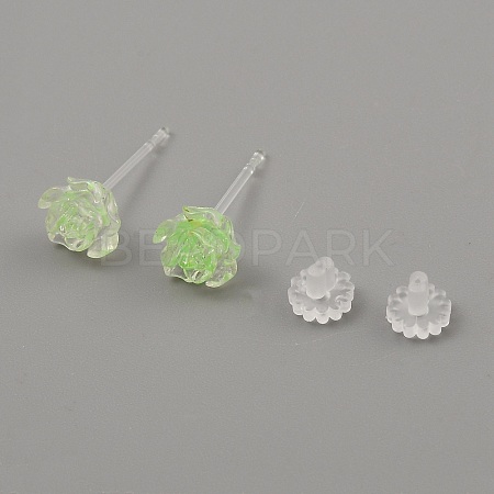 Resin Stud Earrings EJEW-WH0016-39A-1