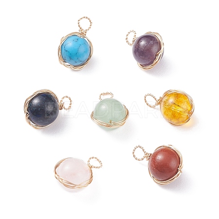 Natural & Synthetic Gemstone Charms PALLOY-JF01336-1