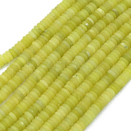 Frosted Natural Lemon Jade Beads Strands G-K389-C03-01-1
