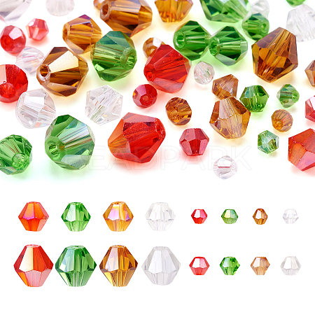 16 Strands 16 Style Christmas Theme Transparent Electroplate Glass Beads Strands EGLA-TA0001-25-1