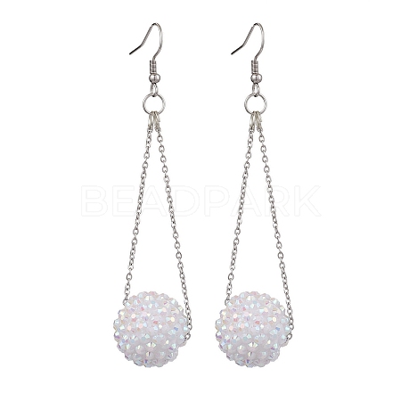 Resin Rhinestone Dangle Earring EJEW-JE05909-1