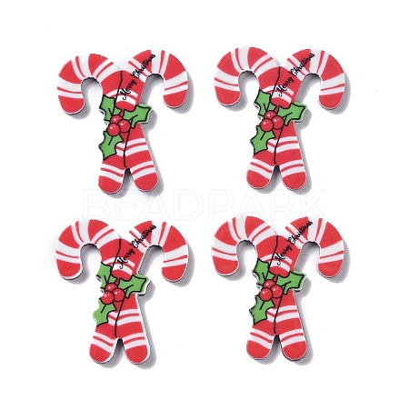 Christmas Style Printed Acrylic Cabochons MACR-O045-01F-1