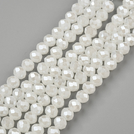 Electroplate Glass Beads Strands X-EGLA-A034-J8mm-A08-1