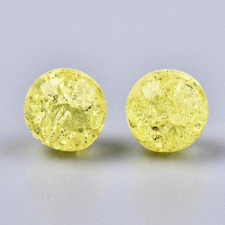 Transparent Crackle Acrylic Round Beads Strands CCG-R002-12mm-09-1