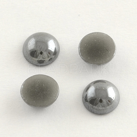 Pearlized Plated Opaque Glass Cabochons PORC-S801-14mm-41-1