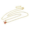 Brass Pave Cubic Zirconia Rectangle & Teardrop Pendant Cable Chain Necklaces KK-CBAB173-05G-03-4