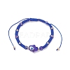 Glass Hamsa Hand with Evil Eye Braided Bead Bracelet for Women BJEW-JB09397-2