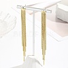 Brass Chains Tassel Earrings EJEW-P236-02G-3