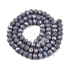 Electroplate Opaque Solid Color Glass Beads Strands EGLA-A044-P6mm-L10-3