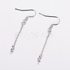 Brass Earring Hooks X-KK-K221-13S-1