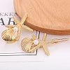 Shell & Starfish Alloy Hair Barrettes AJEW-A056-03C-G-1