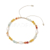 Natural Amazonite & Agate & Green Aventurine &  Cultured Freshwater Pearl  Beads Braided Bead Bracelets for Women BJEW-JB12666-01-1