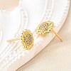 Brass Micro Pave Clear Cubic Zirconia Stud Earrings EJEW-G433-03G-3