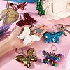 8Pcs 8 Colors Reflective Sequin Butterfly Pendant Keychain KEYC-TA0001-19-4