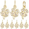 18Pcs Brass Micro Pave Cubic Zirconia Charms ZIRC-BBC0003-42-1