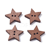 Baking Paint Wooden Buttons BUTT-WH0015-12-1
