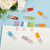 Globleland 28Pcs 7 Colors Plastic Bear Paper Clips AJEW-GL0001-89-4