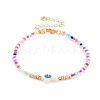 Cross with Evil Eye Beaded Bracelets BJEW-JB06289-01-1