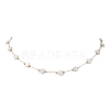 316 Stainless Steel Paperclip Chain & Star Natural White Shell Link Necklaces NJEW-JN05034-1
