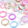 Glow in the Dark Luminous Plastic Transparent Finger Ring for Women RJEW-T022-006-1