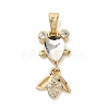 Brass Micro Pave Cubic Zirconia Pendants KK-K375-27G-19-1