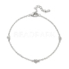 Brass Micro Pave Clear Cubic Zirconia Heart Link Chain Bracelets KK-CBA6980-23P-4