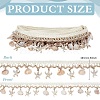 Polyester with Resin Shell Shape & Starfish Charm Lace Ribbon OCOR-WH0078-398-1-2