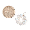Frosted Dyed Synthetic Moonstone Round Beaded Pendants PALLOY-JF03469-3