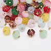 60Pcs 10 Colors Glass Pendants GLAA-GO0001-22-1
