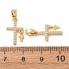 Brass Micro Pave Clear Cubic Zirconia Pendants CU-CBAB2E9-01G-3