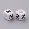 Acrylic Horizontal Hole Letter Beads PL37C9308-N-2