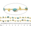 Brass & Synthetic Turquoise Link Chain CHC-A009-01G-2