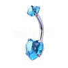 Heart Cubic Zirconia Belly Button Rings WG98059-04-1