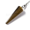 Natural Tiger Eye Hexagonal Pointed Cone Dowsing Pendulum Pendants G-G983-05P-04-3