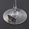 Alloy Skull and Cat Enamel Wine Glass Charms AJEW-JO00125-2