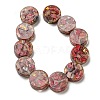 Dyed Natural Imperial Jasper with Resin Beads Strands G-G083-E03-01-2