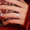 Rhodium Plated 925 Sterling Silver Pave 6.5x3.9mm Moissanite Finger Rings for Women WG1E35D-07-3