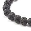 Natural Lava Rock Round Beads Essential Oil Anxiety Aromatherapy Bracelets X1-BJEW-JB06921-11