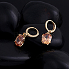 Real 18K Gold Plated Hot Trends Oval Brass Rhinestone Dangle Hoop Earrings EJEW-EE0001-122B-3