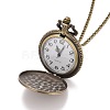 Alloy Flat Round with DAD Pendant Necklace Pocket Watch WACH-N012-22-3