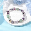 Natural Fluorite Chip & Cuboid Beaded Stretch Bracelets for Women BJEW-JB10808-05-2