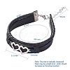 Unisex Retro Leather Cord Multi-strand Bracelets BJEW-JB04862-3