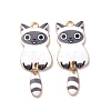 Light Gold Rack Plating Alloy Enamel Pendants ENAM-G210-01LG-03-2