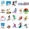 Skiing Theme Waterproof PVC Adhesive Stickers STIC-PW0014-004-4