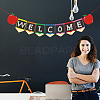 Welocome & School Supplies Paper Banners DIY-WH0453-42-5