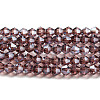 Transparent Electroplate Glass Beads Strands EGLA-A039-T4mm-A05-1