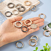 Beadthoven 24Pcs 6 Styles Zinc Alloy Spring Gate Rings FIND-BT0001-25-8