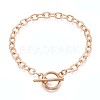 201 Stainless Steel Cable Chain Bracelets for Men Women BJEW-N036-01G-1