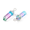Faceted Bullet Glass Pointed Pendants KK-E282-01P-07-6